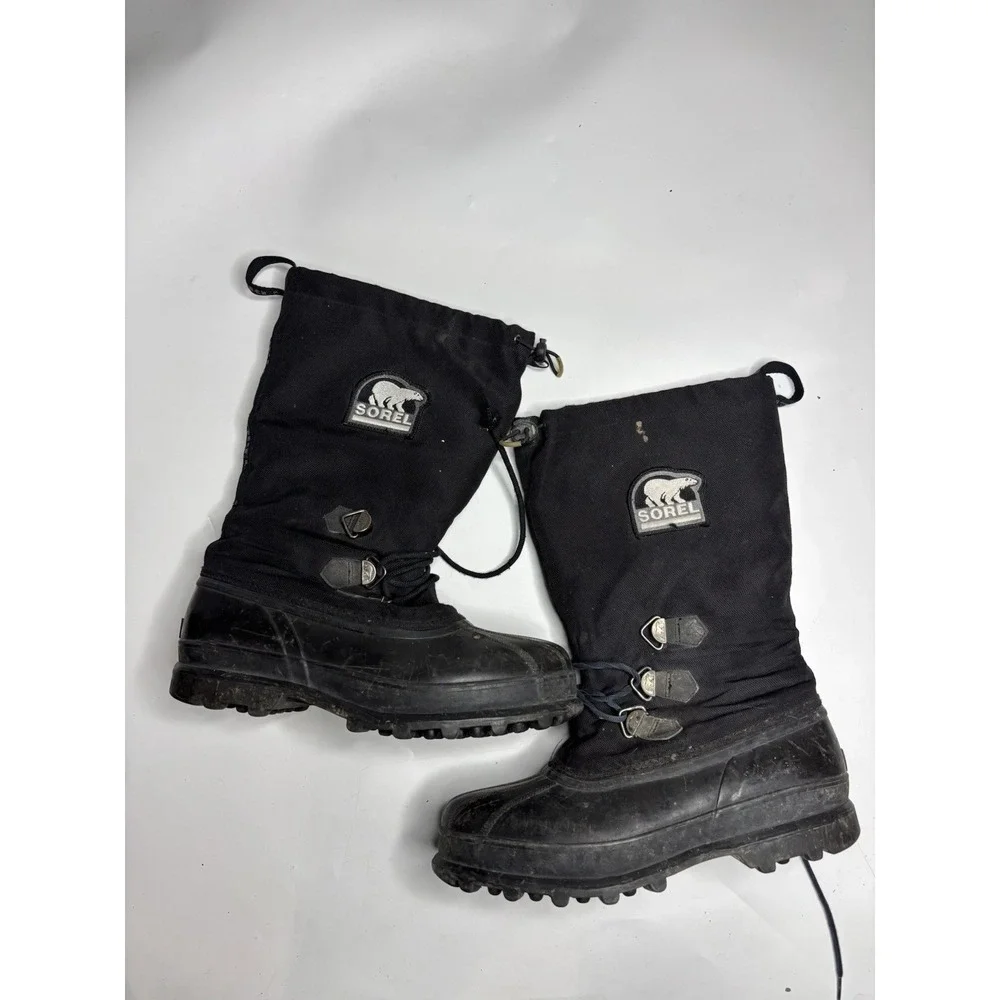 Sorel Snowfall Black Winter Insulated Snow Boots Rubber Lace-up Men's 11 EU 44